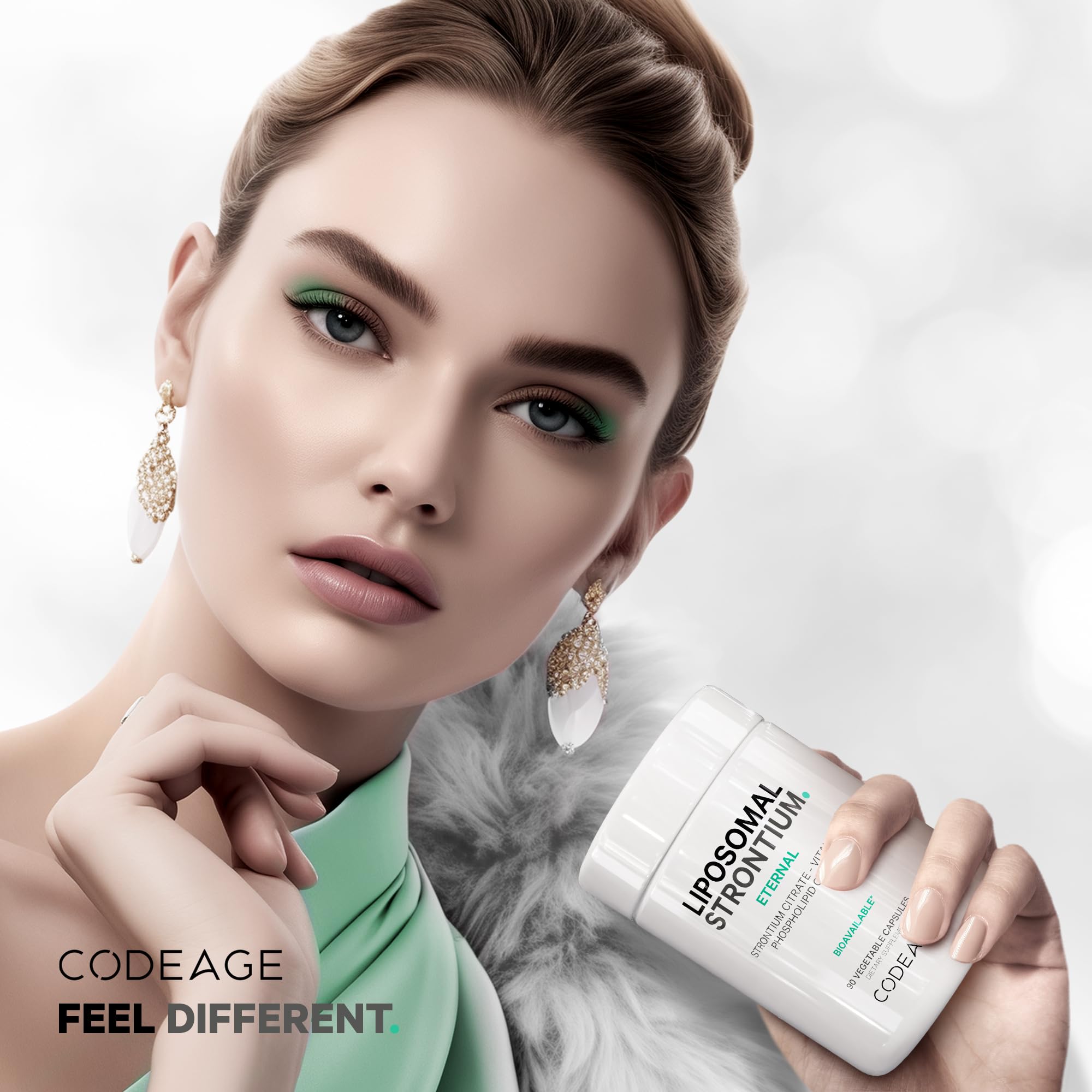Codeage Liposomal Strontium USA manufactured badge signals quality standards.