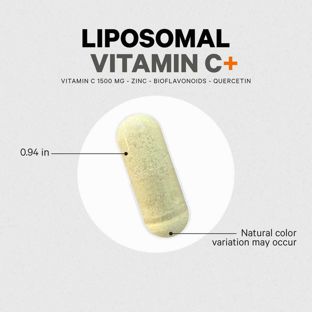 Codeage Liposomal Vitamin C+ made-in-USA badge signals quality and cGMP manufacturing.