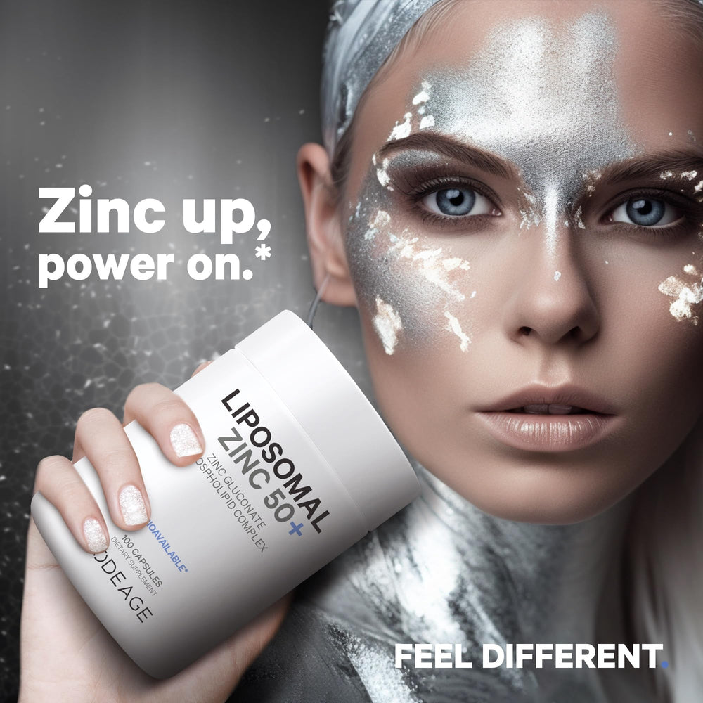 Codeage Liposomal Zinc with phosphatidylcholine closeup signals advanced delivery.
