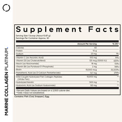 Codeage Marine Collagen Platinum label close-up showing vitamin blend