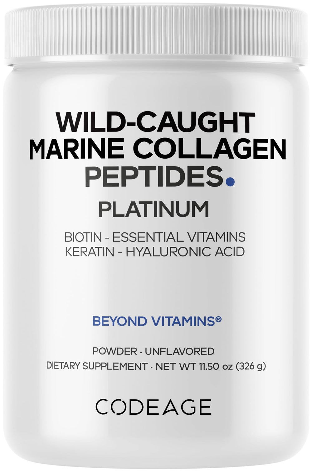 Codeage Marine Collagen Platinum tub front for daily wellness