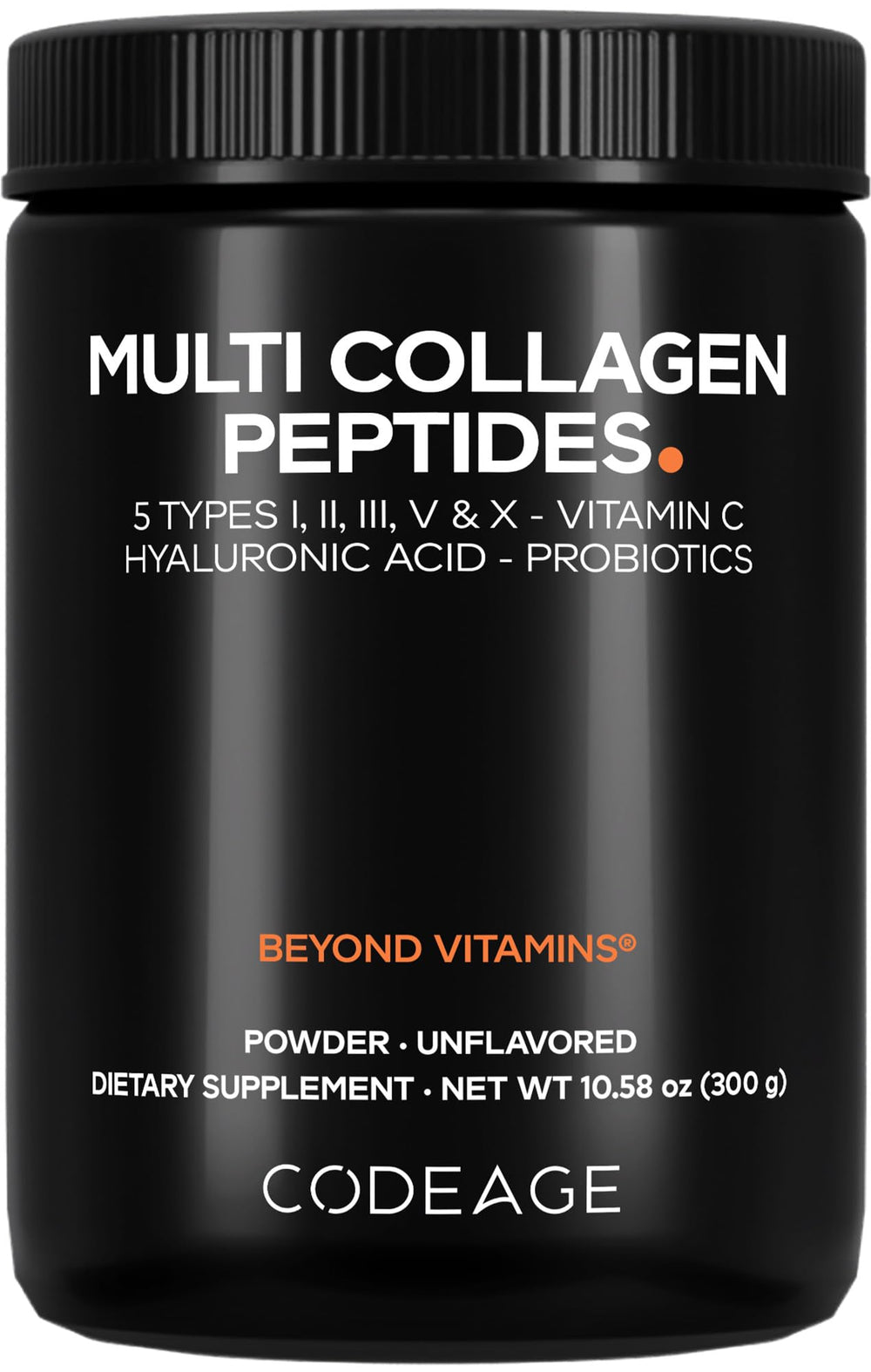 Codeage Multi Collagen Black Edition tub, comprehensive daily collagen blend for wellness.
