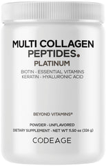 Codeage Multi Collagen bottle front shows 5-type formula for versatile daily collagen support.