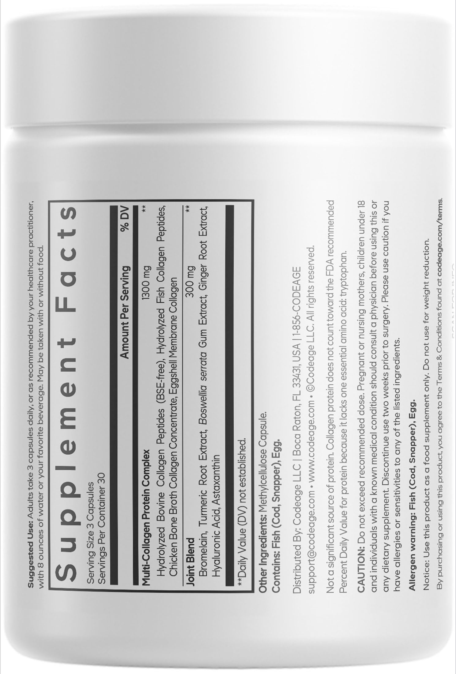 Codeage Multi Collagen capsules half-full suggest a steady supply.
