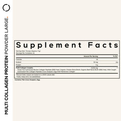 Codeage Multi Collagen ingredients label highlights collagen types I through X