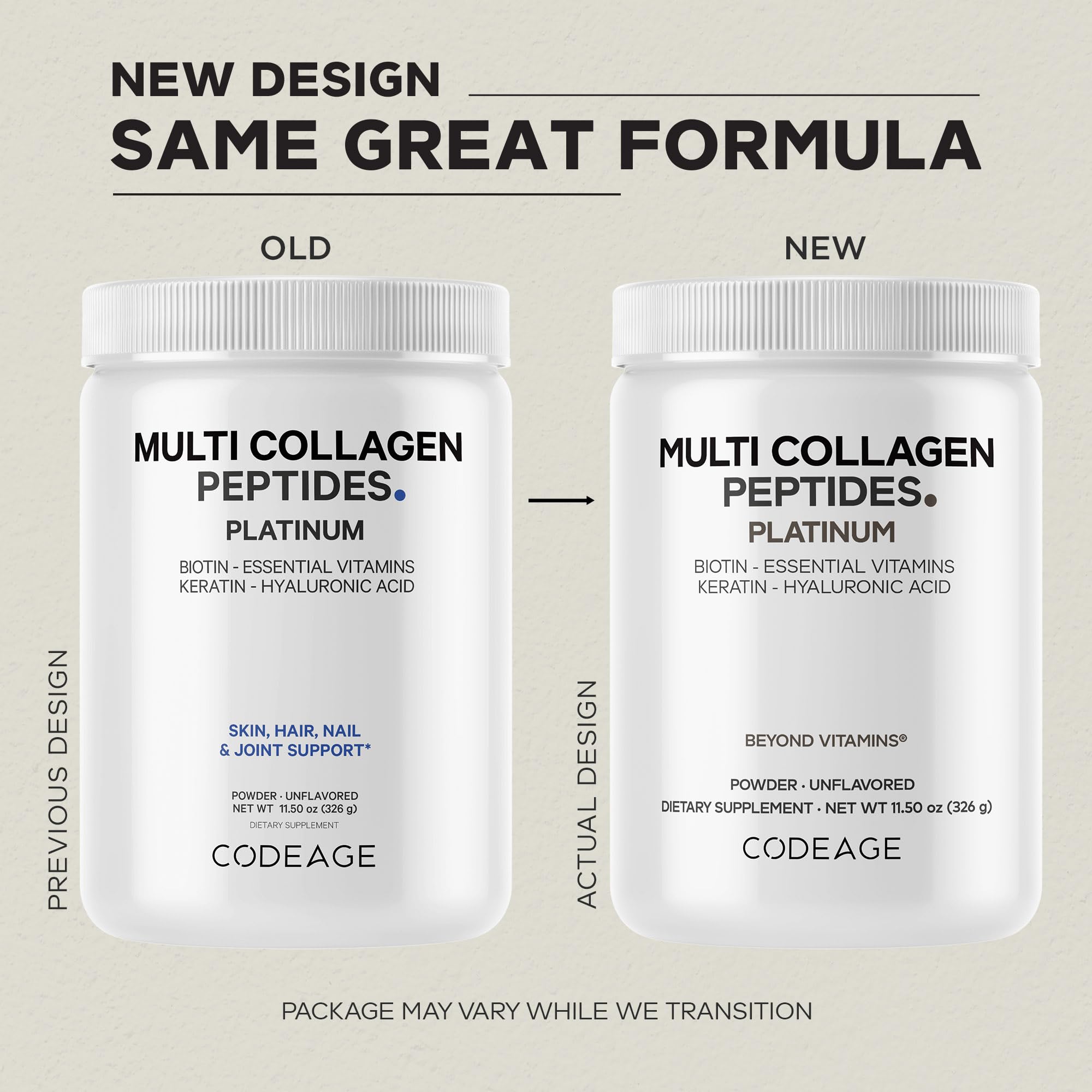 Codeage Multi Collagen unflavored powder being stirred into coffee for seamless mixing.