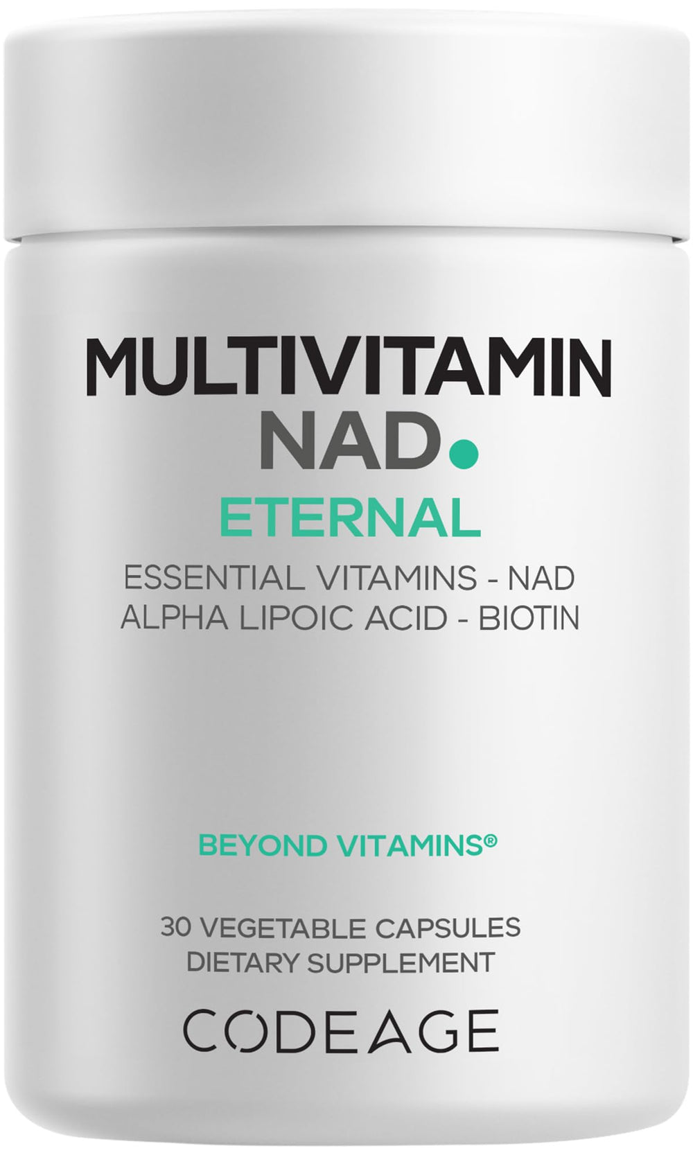 Codeage multivitamin NAD bottle on shelf highlighting a complete daily nutrient blend