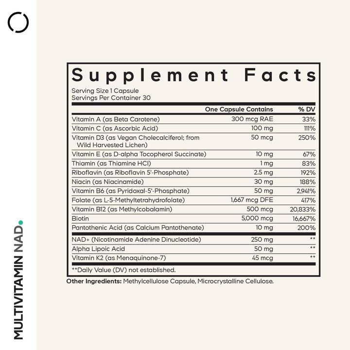 Codeage NAD capsules closeup reveals evenly formed pills for easy daily dosing