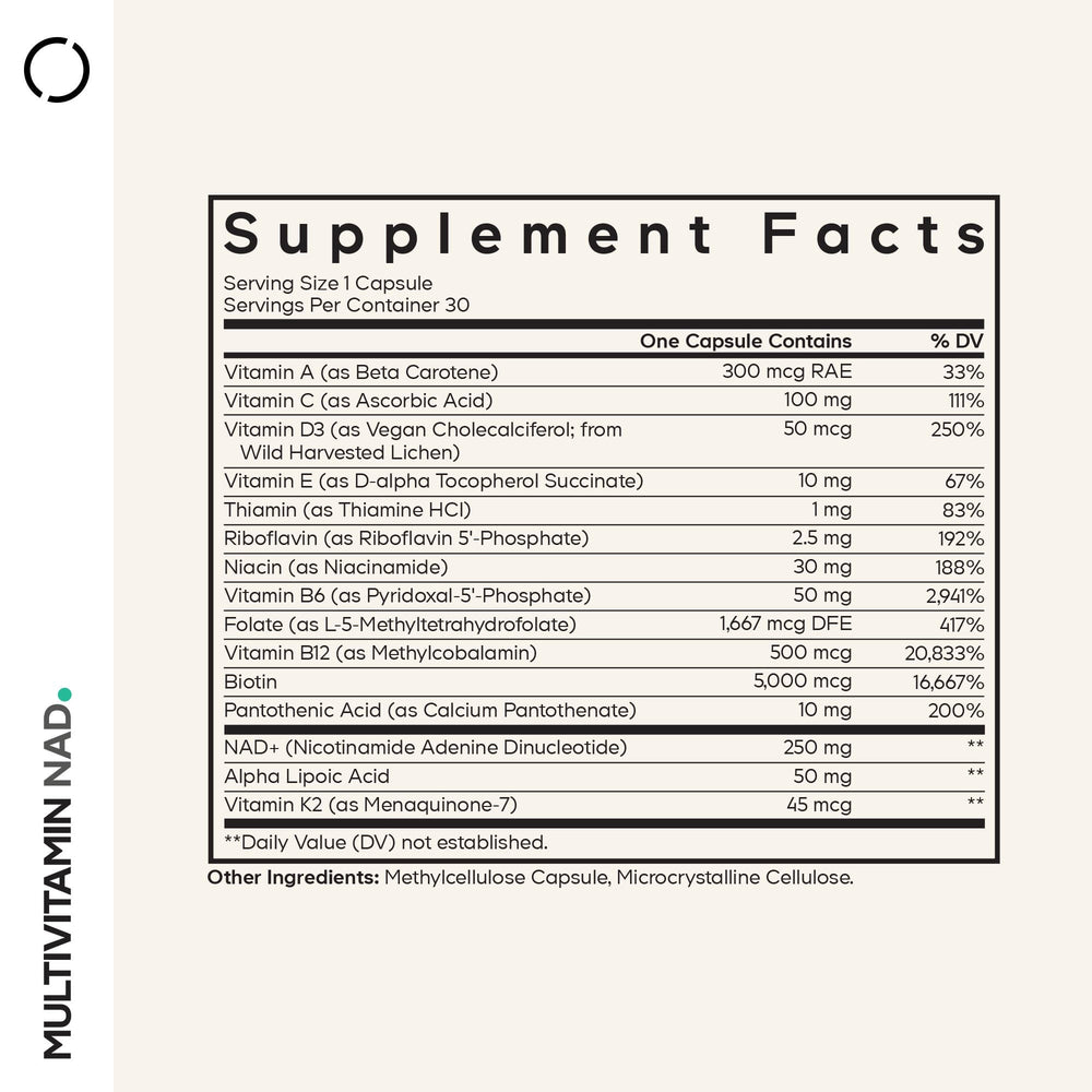 Codeage NAD capsules closeup reveals evenly formed pills for easy daily dosing