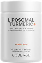 Codeage Organic Turmeric bottle showing 95% curcumin extract for daily wellness.