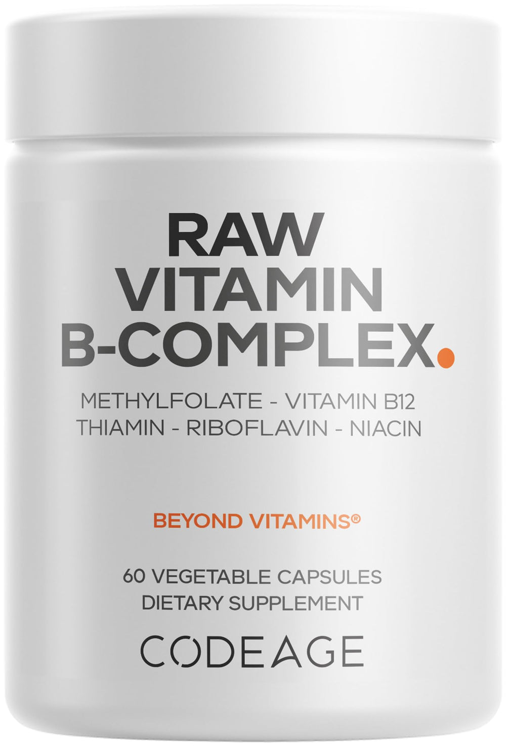 Codeage Raw Vitamin B-Complex bottle supports daily wellness.
