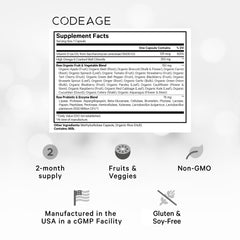 Codeage Raw Vitamin D3+ capsules being poured for easy daily supplementation.