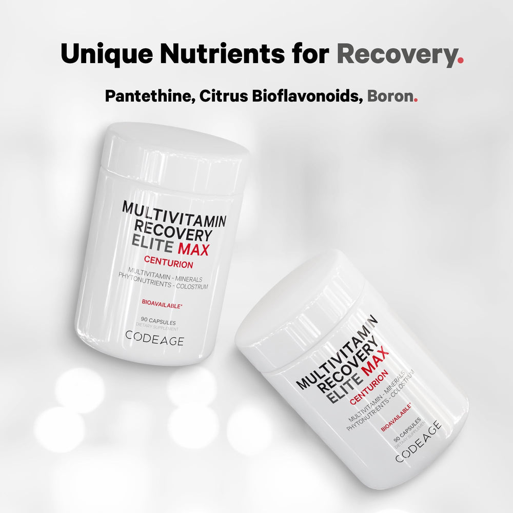 Codeage Recovery Elite Max ingredients scene featuring minerals and antioxidants