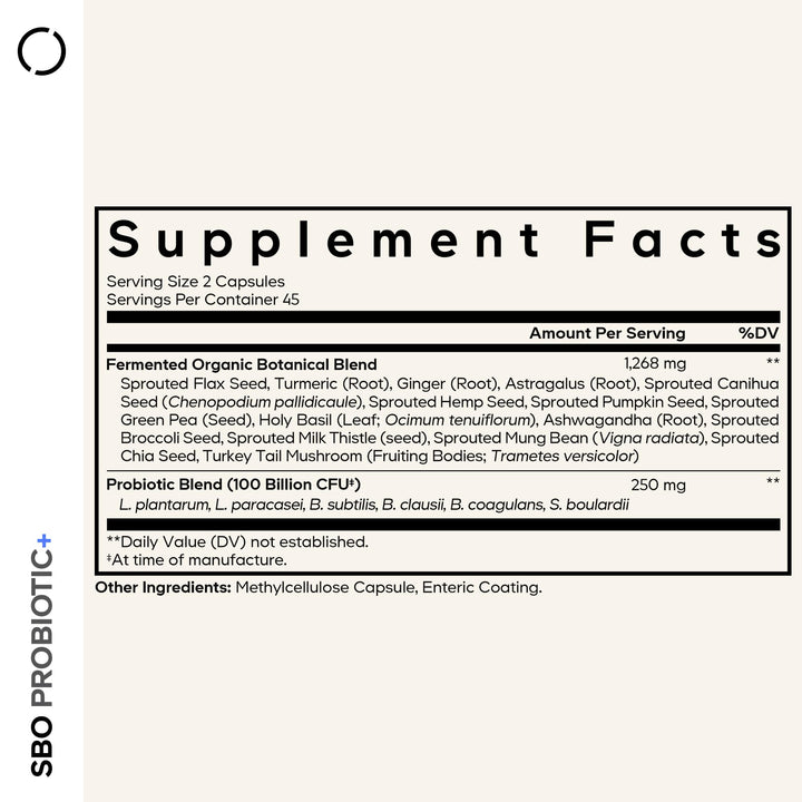 Codeage SBO Probiotics capsules close-up for daily use.