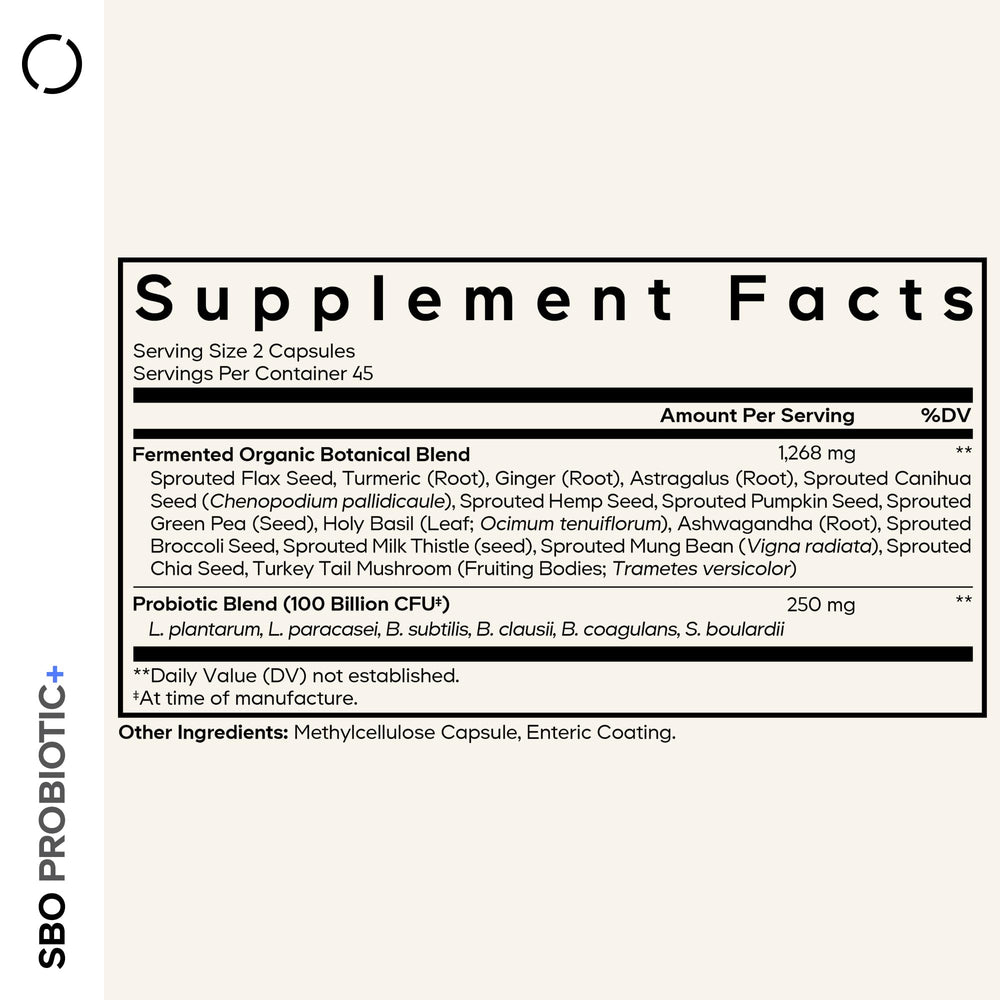 Codeage SBO Probiotics capsules close-up for daily use.