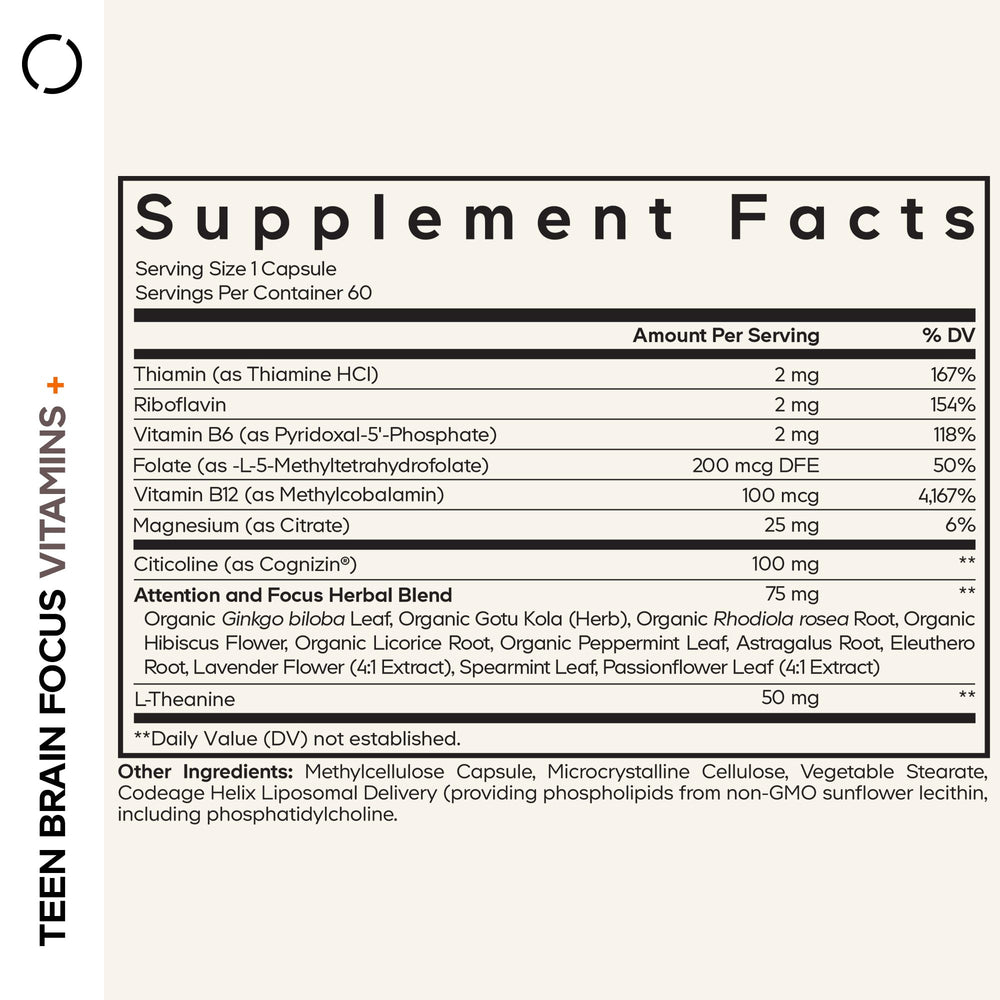 Closeup of capsules illustrating easy daily intake for students.