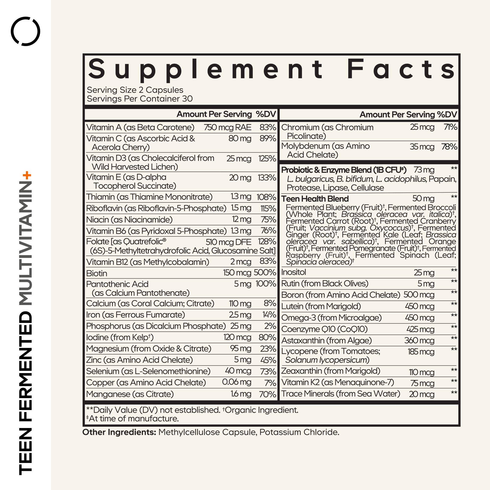 Codeage Teen Multivitamin 2-pack front view for convenient family use.