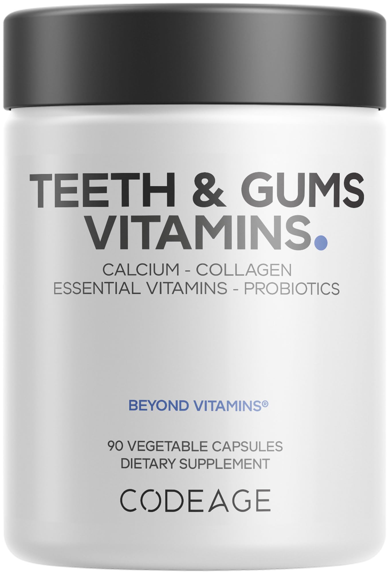Codeage Teeth & Gums bottle of capsules for daily oral health
