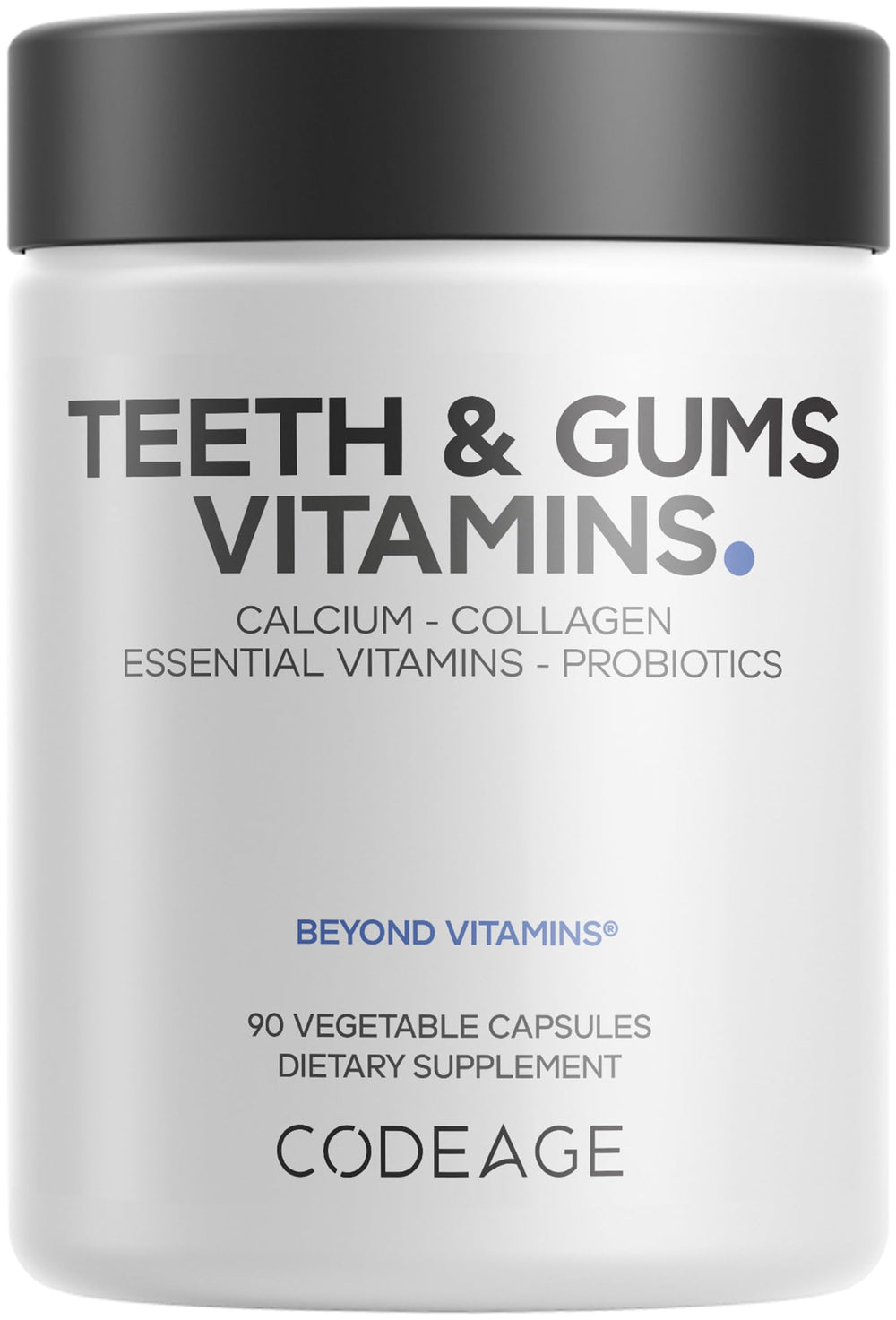Codeage Teeth & Gums bottle of capsules for daily oral health