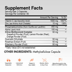 Codeage Vitamin C 1500mg with zinc and elderberry capsules for daily wellness