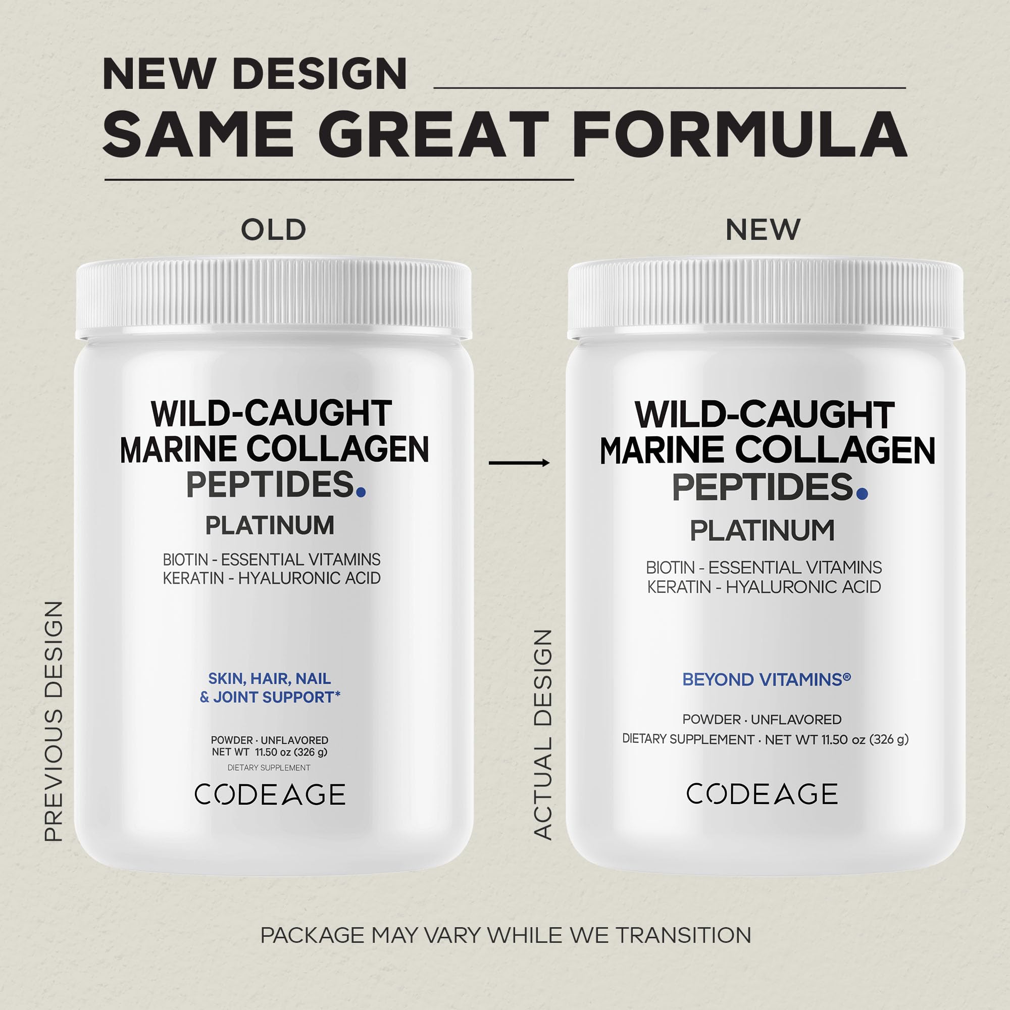 Codeage Marine Collagen Platinum sourced from wild-caught fish for premium peptides