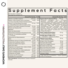 Codeage Women’s Daily Multivitamin label closeup highlighting vitamins.