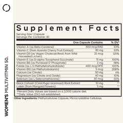 Codeage Women’s Multivitamin 50 bottle label highlights key ingredients