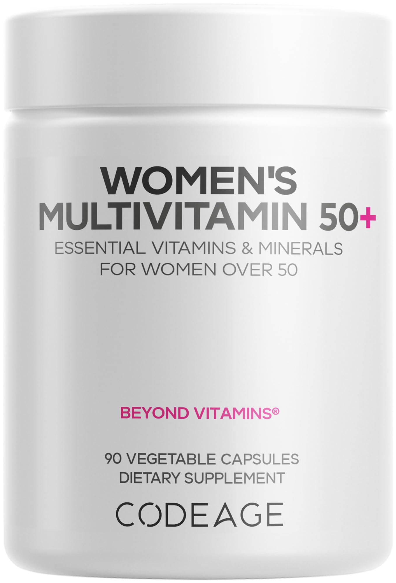 Codeage Women’s Multivitamin 50plus bottle with daily vitamins for mature women.