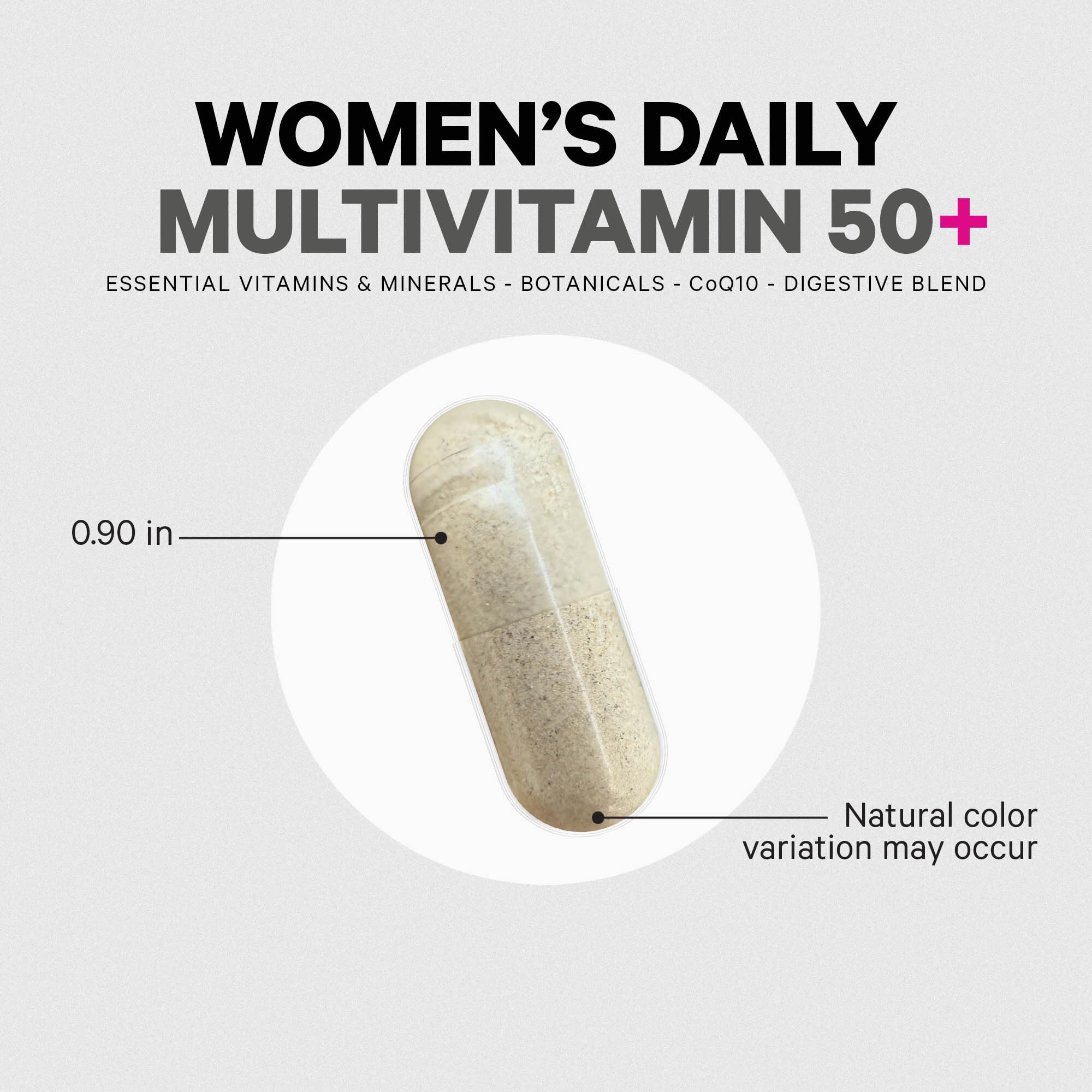 Codeage 50plus bottle beside probiotic jar for gut support.