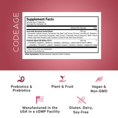 Close-up of Codeage Women’s SBO Probiotic capsules for daily use