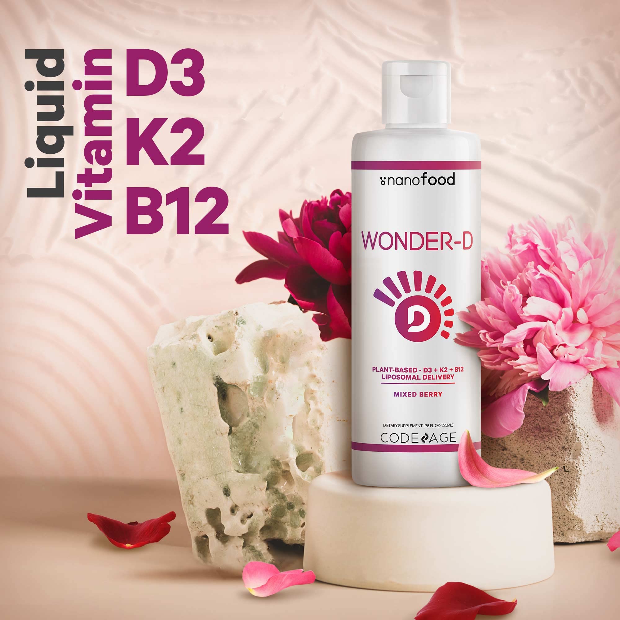 Codeage Wonder-D label highlights vegan D3, MK-7 K2, and B12 blend.