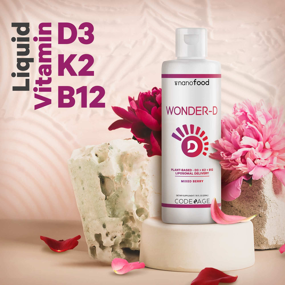 Codeage Wonder-D label highlights vegan D3, MK-7 K2, and B12 blend.
