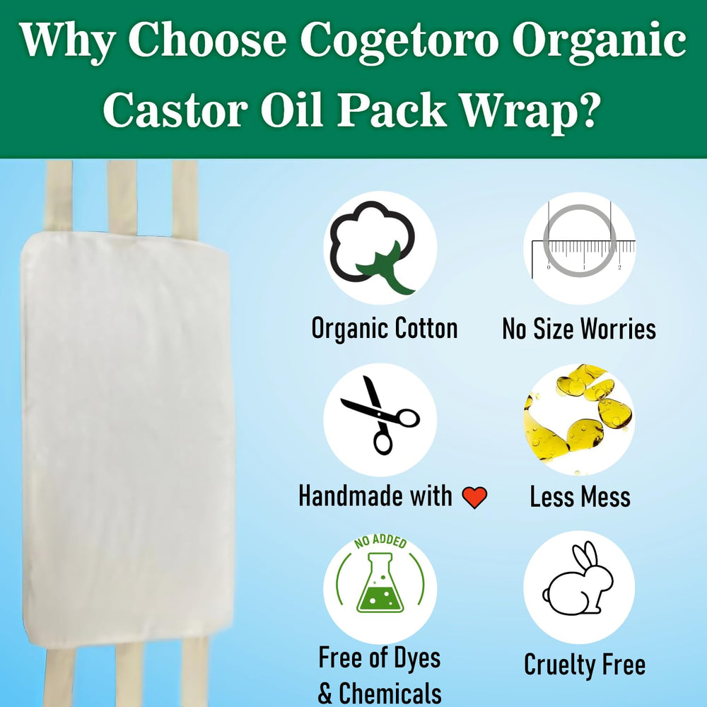 Cogetoro Castor Oil Pack Wrap inner cotton flannel close-up highlighting soft material.