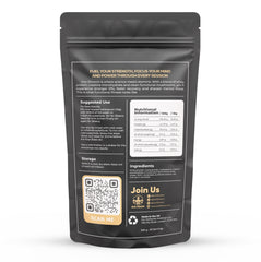 Cognitive Brews Iron Shroom tub nutrition panel shows 1 g creatine per serve.