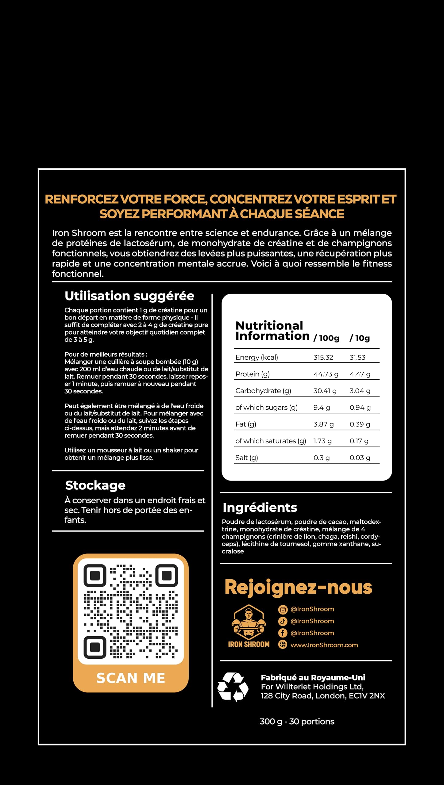 Cognitive Brews Iron Shroom UK-manufactured standards with global ingredients.