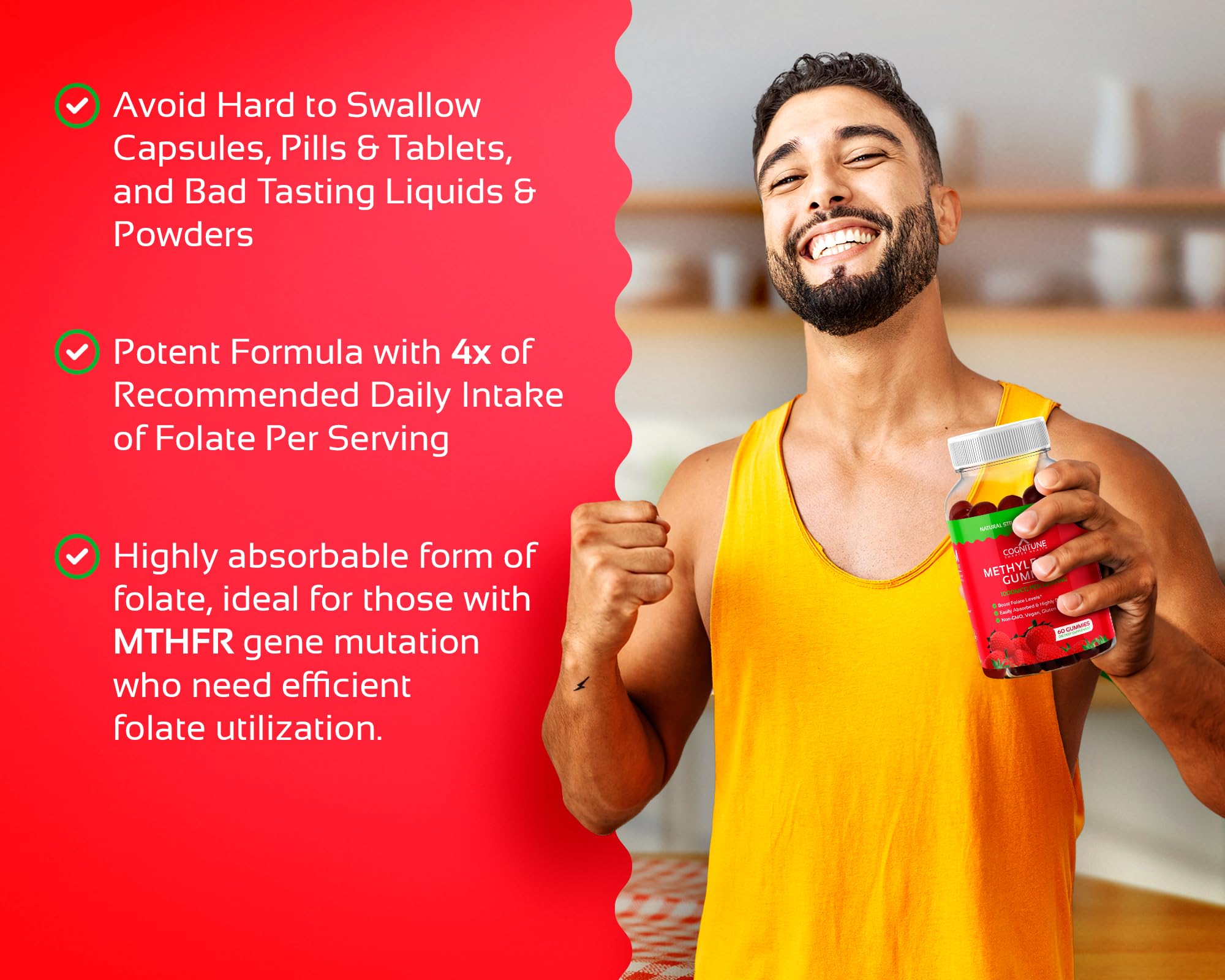 CogniTune methylfolate gummies serving idea for adults and kids