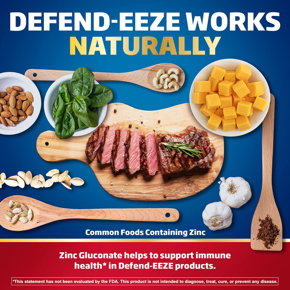 Cold-Eeze Defend-EEZE lozenges in hand showcasing on-the-go use.