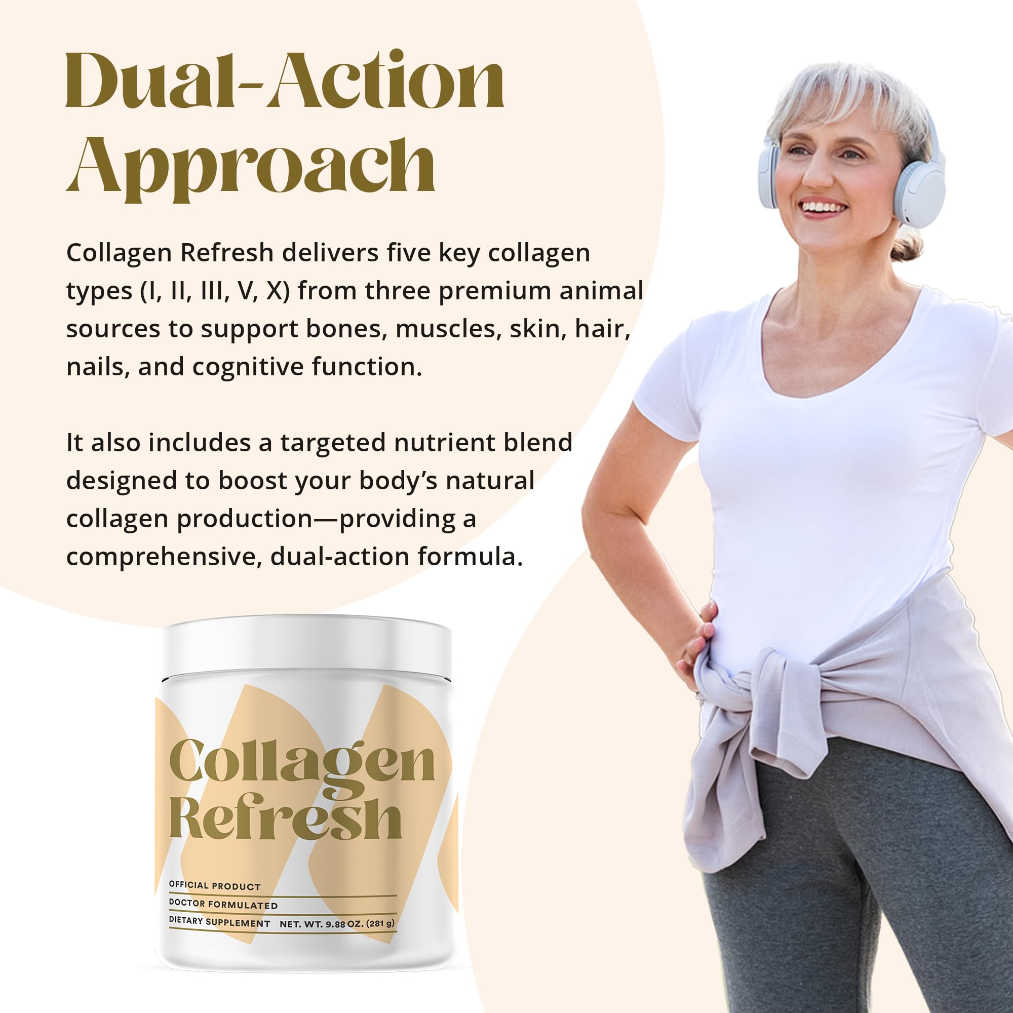 Collagen Refresh bottle-and-spoon in clean packaging for measurement.