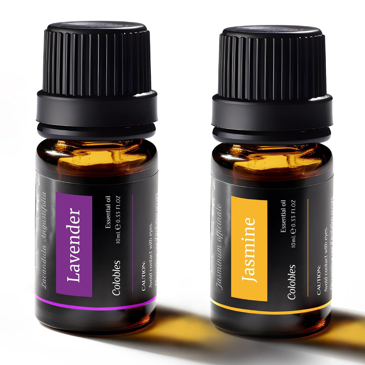 Colobles lavender-jasmine oil bottle for calming diffusion and mood balance.