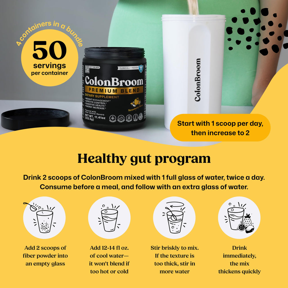 ColonBroom bloating-relief imagery suggesting a lighter, more comfortable day.