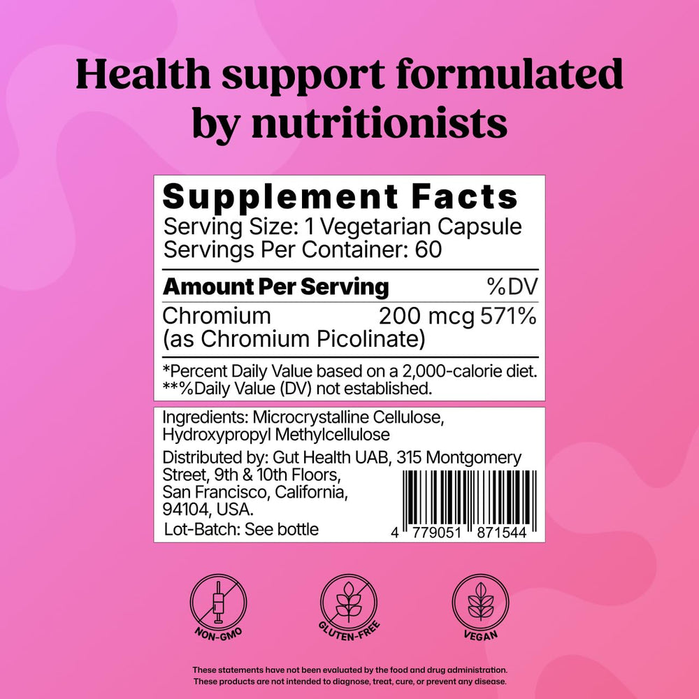ColonBroom chromium packaging box emphasizes gluten-free, non-GMO formula for clean supplementation.