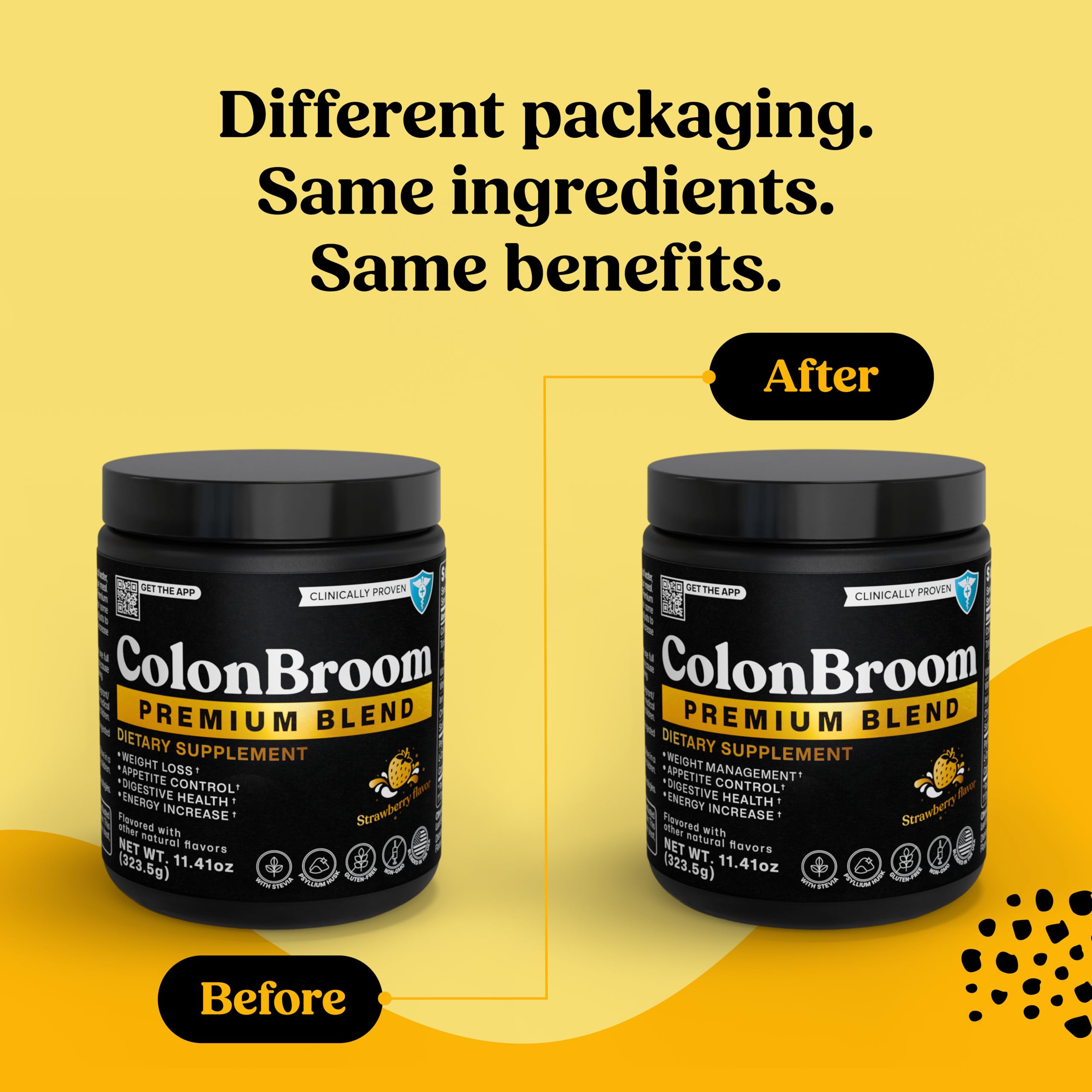 ColonBroom measuring scoop demonstrates easy fiber addition for gut comfort.