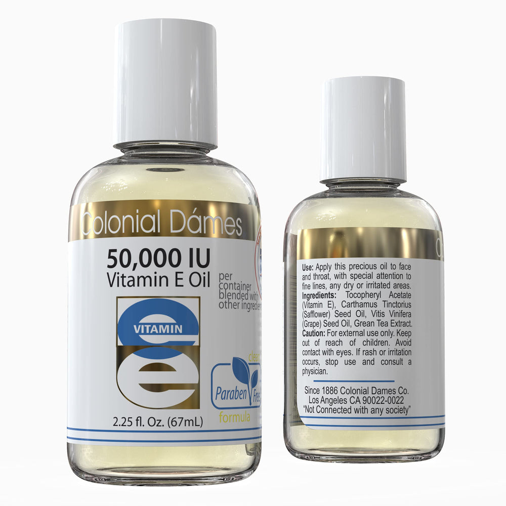Colonial Dames Vitamin E oil for targeted moisturization on dry areas