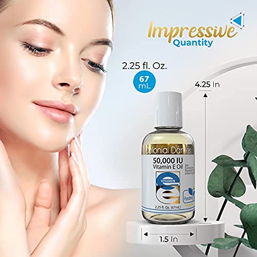 Colonial Dames Vitamin E oil dropper applied to clean skin