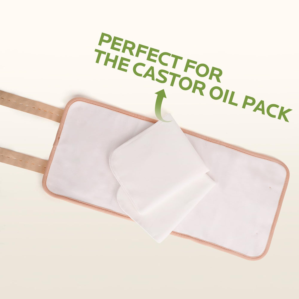 Colorfarm cotton flannel pack reusable castor oil wrap for nightly self-care.