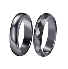COLORFUL BLING hematite ring front view highlights balanced energy and style