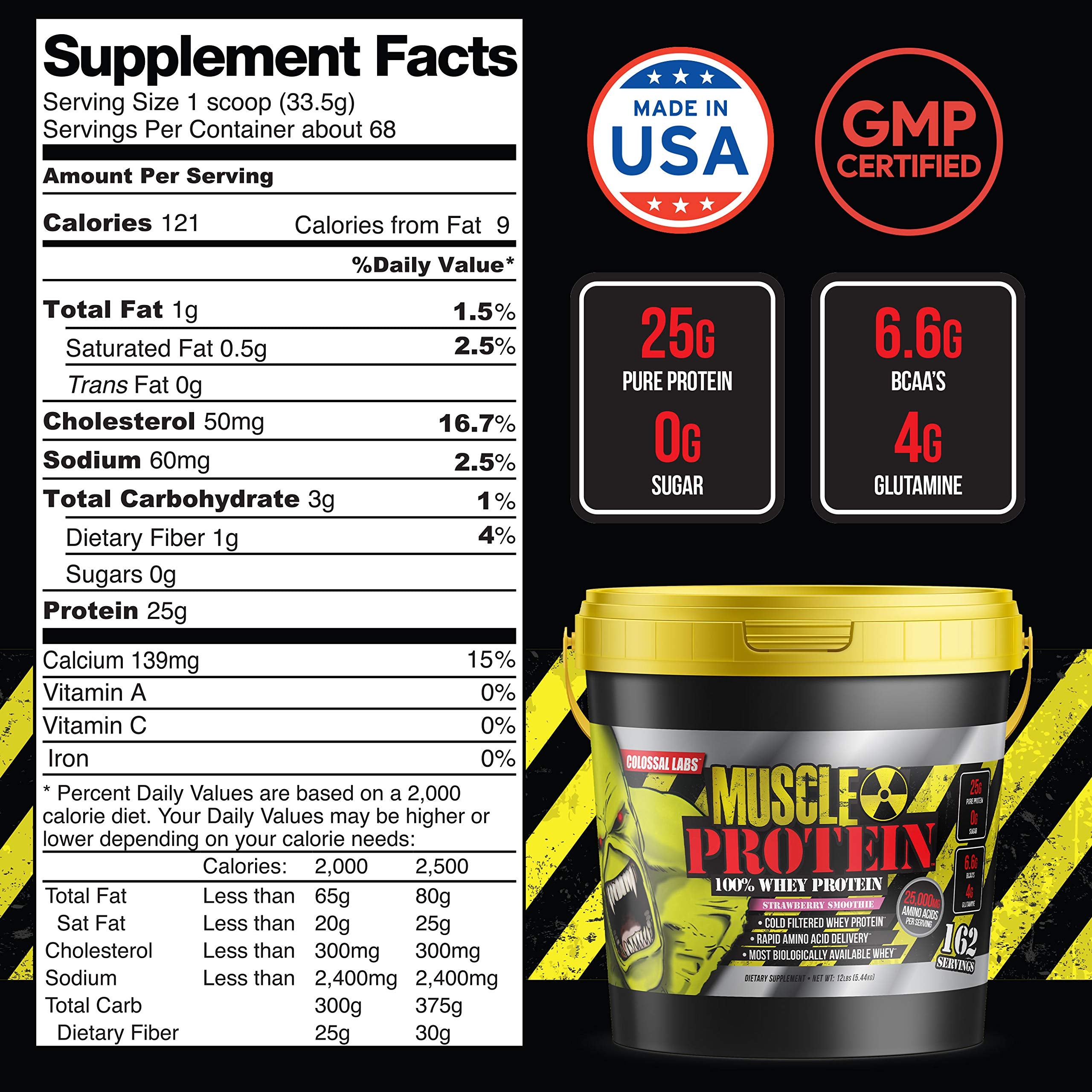 Colossal Labs Strawberry whey shake in glass ready to consume post-workout.