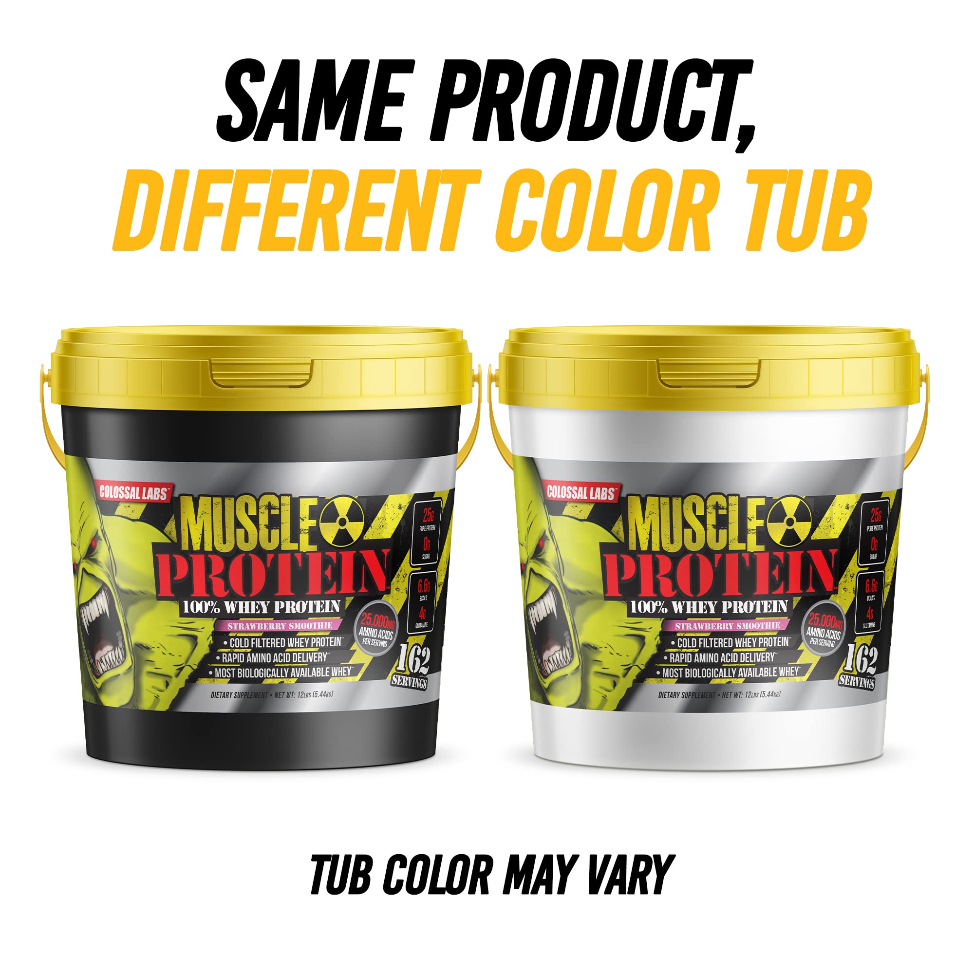 COLOSSAL LABS Protein container close-up highlighting packaging and ingredients.