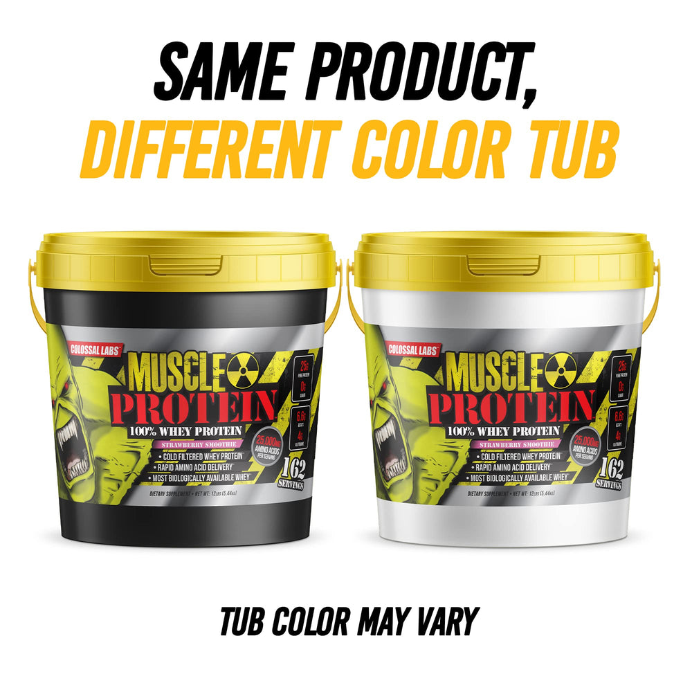 COLOSSAL LABS Protein container close-up highlighting packaging and ingredients.