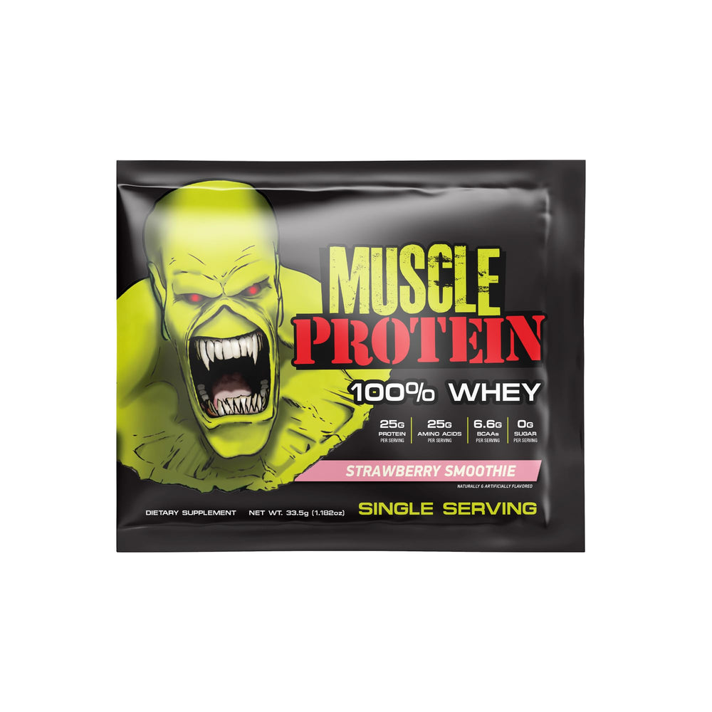 COLOSSAL LABS whey travel pack vanilla, blends easily with milk for a quick shake.